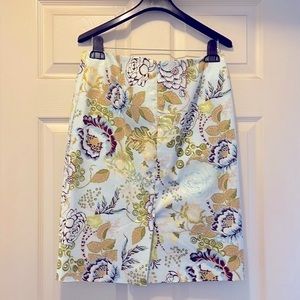 Talbots Blue Floral A- line Skirt